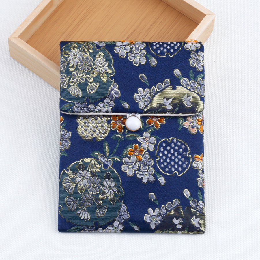 Brocade Jewelry Pouch – Double-Layer Drawstring Bag for Rings & Accessories (9 colors)