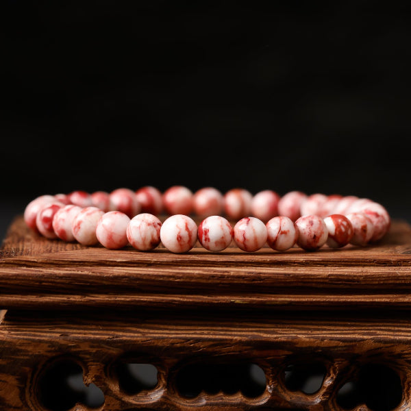 Natural Cinnabar Stone Bead Bracelet – Vitality & Protection Talisman