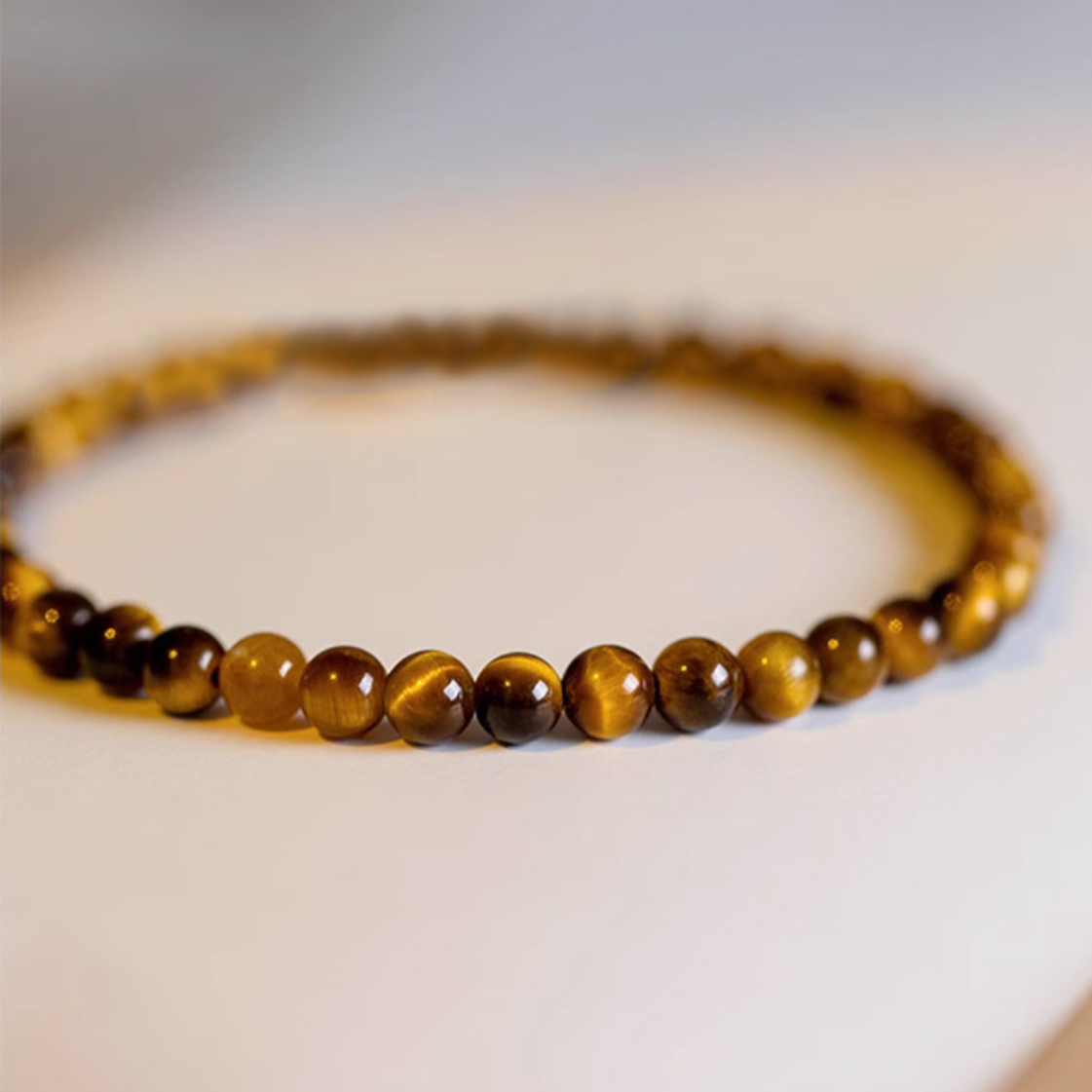 New Chinese Style Tiger’s-Eye Round Bead Bracelet