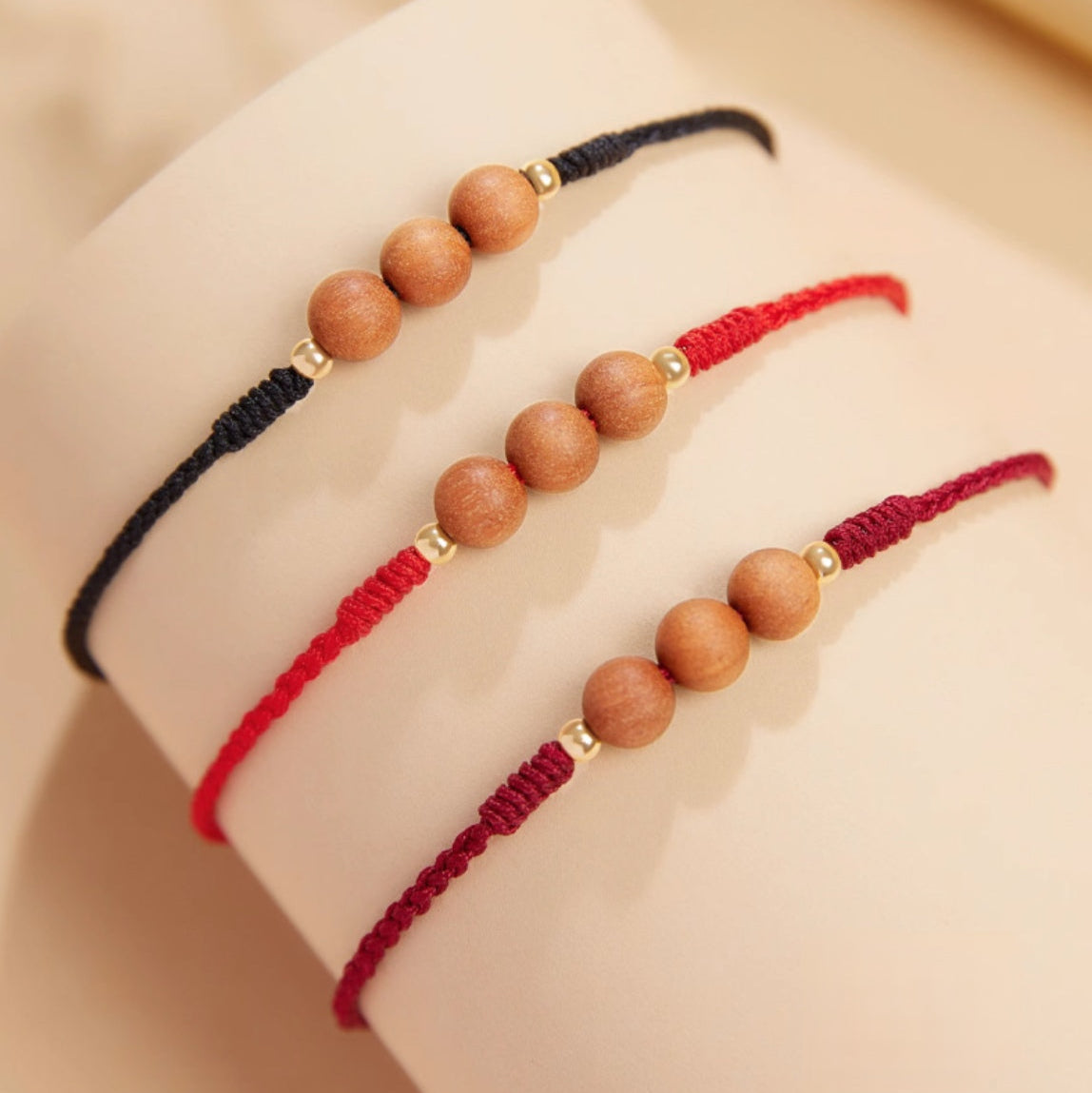 Peachwood Red String Protection Bracelet